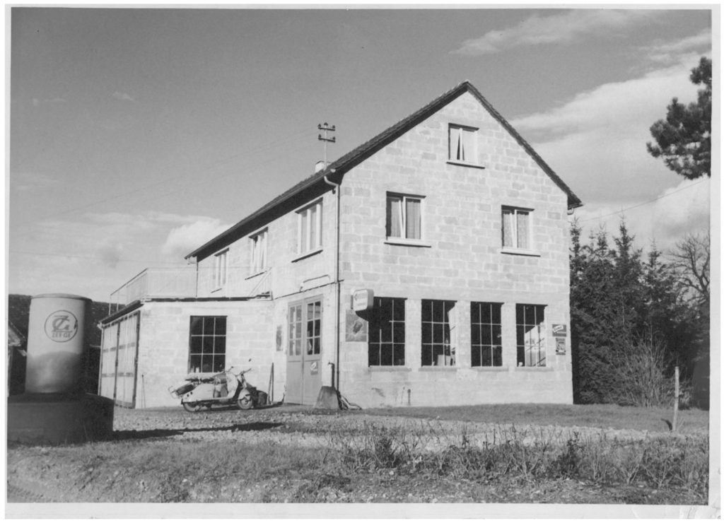 Historisches Gebäudefoto Busunternehmen, Reiseunternehmen, Autohaus Edel in Rottenburg am Neckar